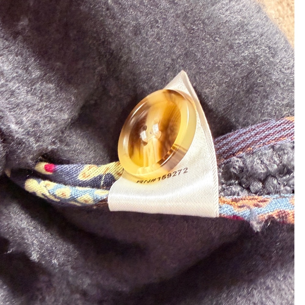 GIGIO USA Patchwork Quilted Sherpa Jacket – Cottagecore Boho Button Front Size M - Picture 4 of 10